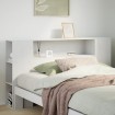 Cabecero de cama almacenaje madera maciza pino blanco 120 cm