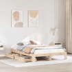 Estructura de cama sin colchón madera de pino blanca 140x200 cm
