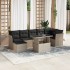 Set de sofás de jardín 8 pzas y cojines ratán sintético