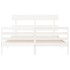 Estructura de cama con cabecero madera maciza blanco 160x200