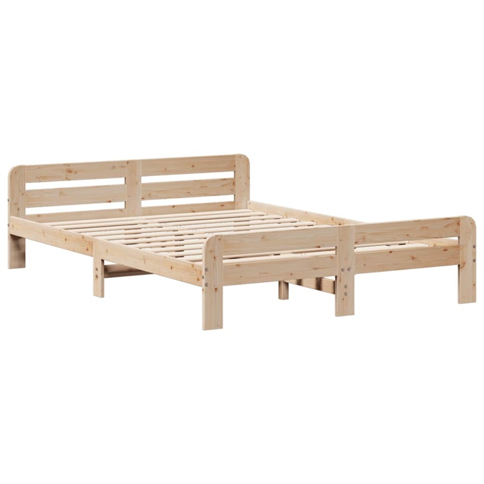 Estructura de cama sin colchón madera maciza de pino 160x200