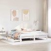 Cama sin colchón madera maciza de pino blanca 180x200 cm