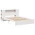 Cama con estantería sin colchón madera maciza blanca 160x200