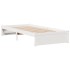 Cama con estantería sin colchón madera maciza blanca 75x190