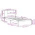 Cama con estantería sin colchón madera maciza blanca 75x190