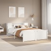 Cama con estantería sin colchón madera maciza blanca 120x200 cm