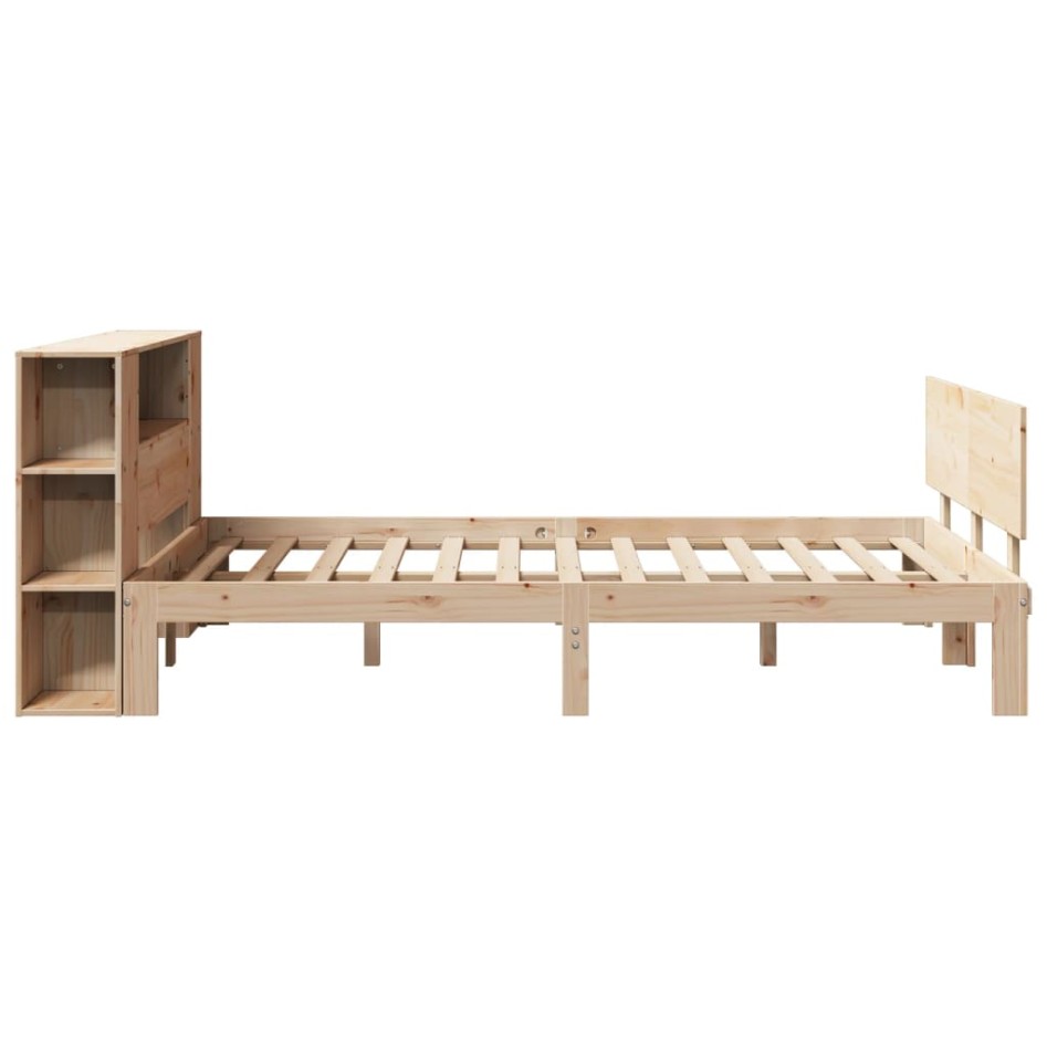 Cama con estantería sin colchón madera maciza de pino