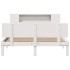 Cama con estantería sin colchón madera maciza blanca 160x200