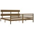 Estructura cama y cabecero madera maciza marrón miel 200x200