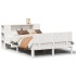 Cama con estantería sin colchón madera maciza blanca 150x200
