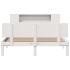 Cama con estantería sin colchón madera maciza blanca 150x200