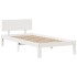 Cama con estantería sin colchón madera maciza blanca 150x200
