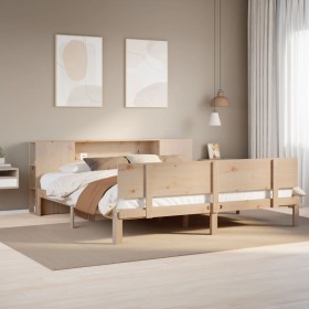 Cama con estantería sin colchón madera maciza de pino