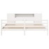 Cama con estantería sin colchón madera maciza blanca 200x200