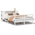 Cama con estantería sin colchón madera maciza blanca 140x190