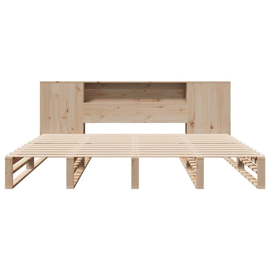 Cama con estantería sin colchón madera maciza 200x200