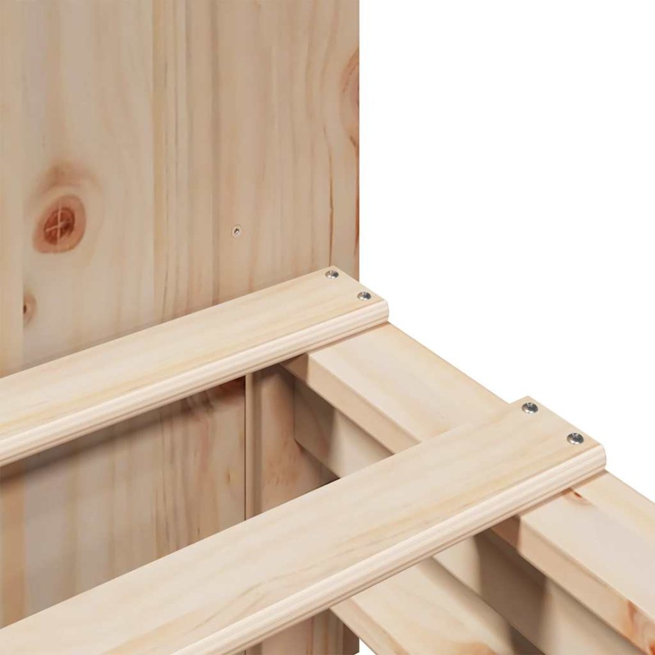 Cama con estantería sin colchón madera maciza 200x200