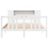 Cama con estantería sin colchón madera maciza blanca 140x200