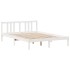 Cama con estantería sin colchón madera maciza blanca 140x200