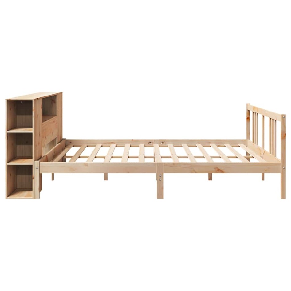 Cama con estantería sin colchón madera maciza de pino