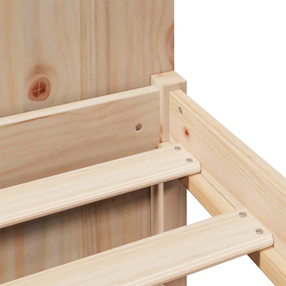 Cama con estantería sin colchón madera maciza de pino