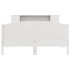 Cama con estantería sin colchón madera maciza blanca 140x190
