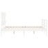 Estructura de cama con cabecero madera maciza blanco 140x190