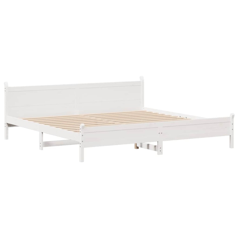 Cama sin colchón madera maciza de pino blanca 180x200