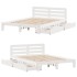 Estructura de cama sin colchón madera de pino blanco 135x190