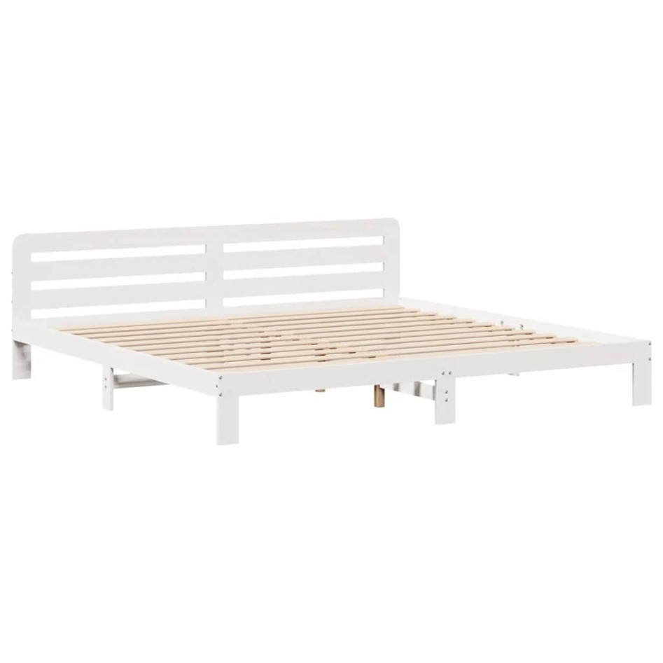 Estructura de cama sin colchón madera maciza blanca 200x200