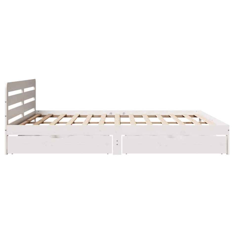 Estructura de cama sin colchón madera maciza blanca 200x200