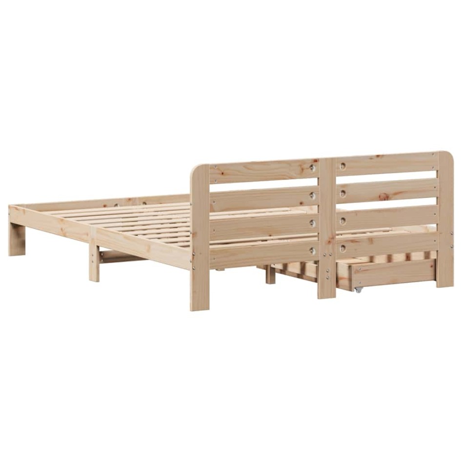 Estructura de cama sin colchón madera maciza de pino 120x190