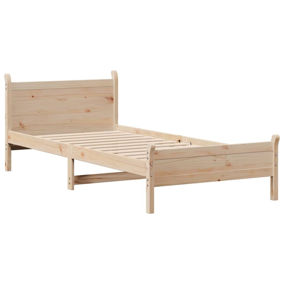 Estructura de cama sin colchón madera maciza de pino 100x200
