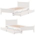 Estructura de cama sin colchón madera maciza blanca 75x190