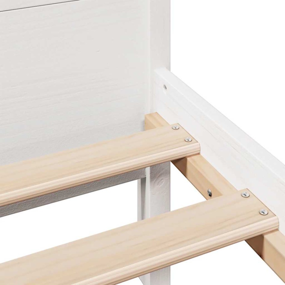 Estructura de cama sin colchón madera maciza blanca 75x190