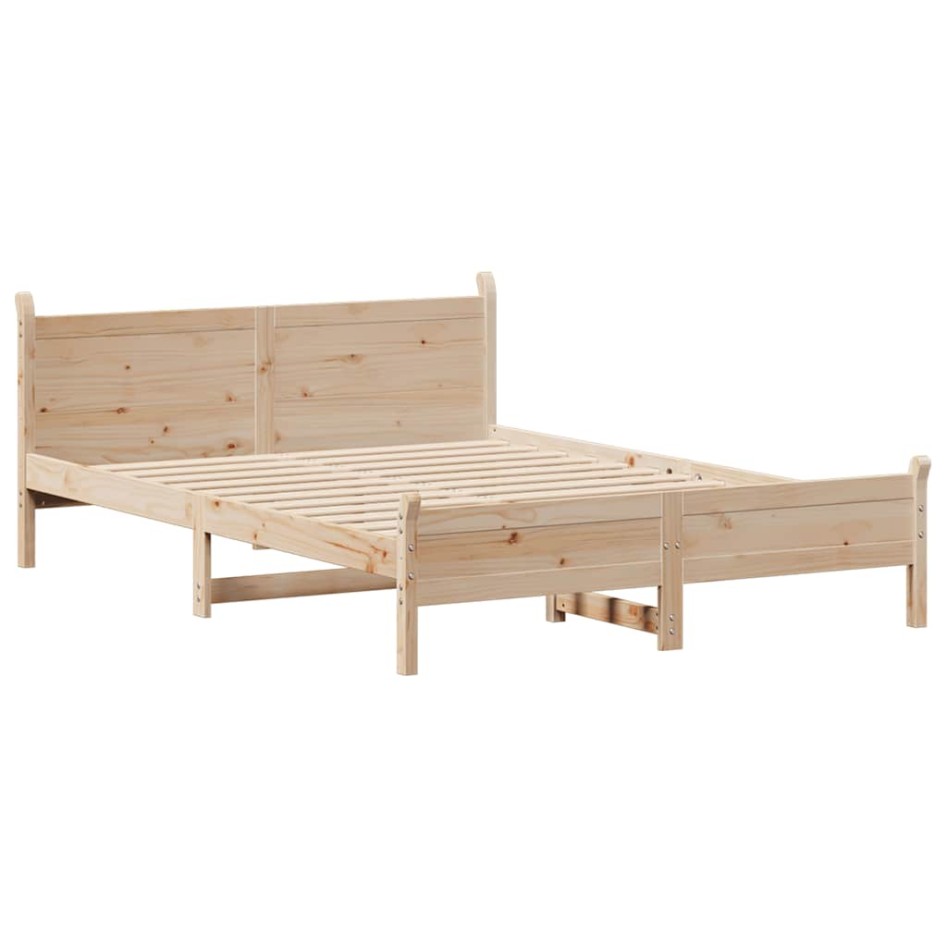 Estructura de cama sin colchón madera maciza de pino 120x190