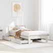 Estructura de cama sin colchón madera maciza blanca 90x190 cm
