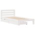 Estructura de cama sin colchón madera maciza blanca 90x190