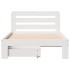 Estructura de cama sin colchón madera maciza blanca 90x190