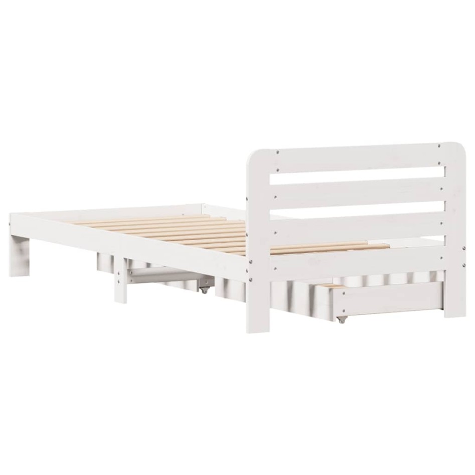 Estructura de cama sin colchón madera maciza blanca 90x190