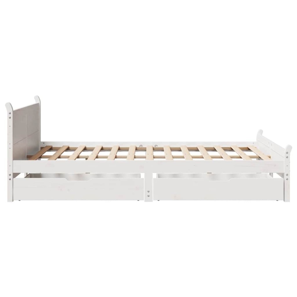 Estructura de cama sin colchón madera de pino blanca 140x190