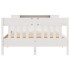 Cama con estantería sin colchón madera maciza blanca 160x200