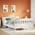 Cama con estantería sin colchón madera maciza blanca 150x200