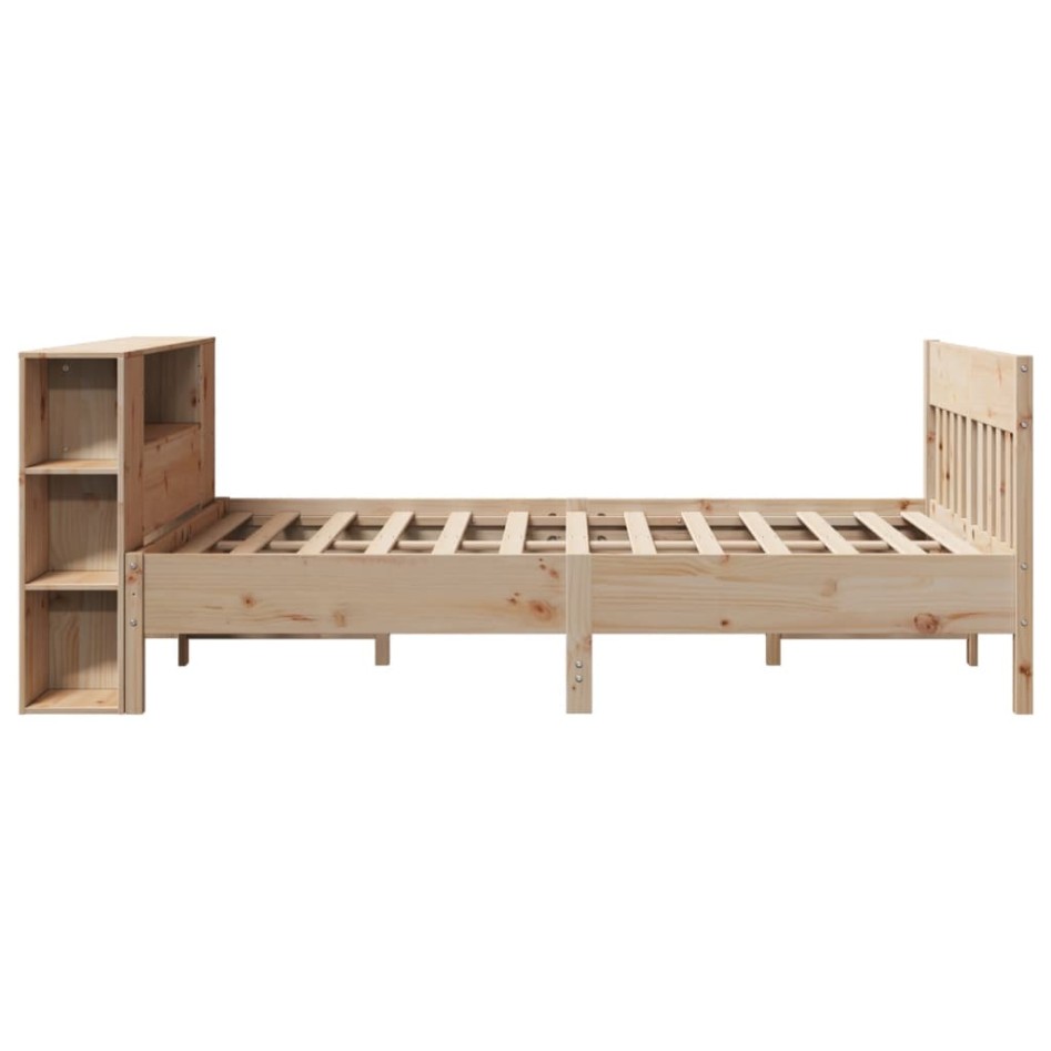 Cama con estantería sin colchón madera maciza de pino
