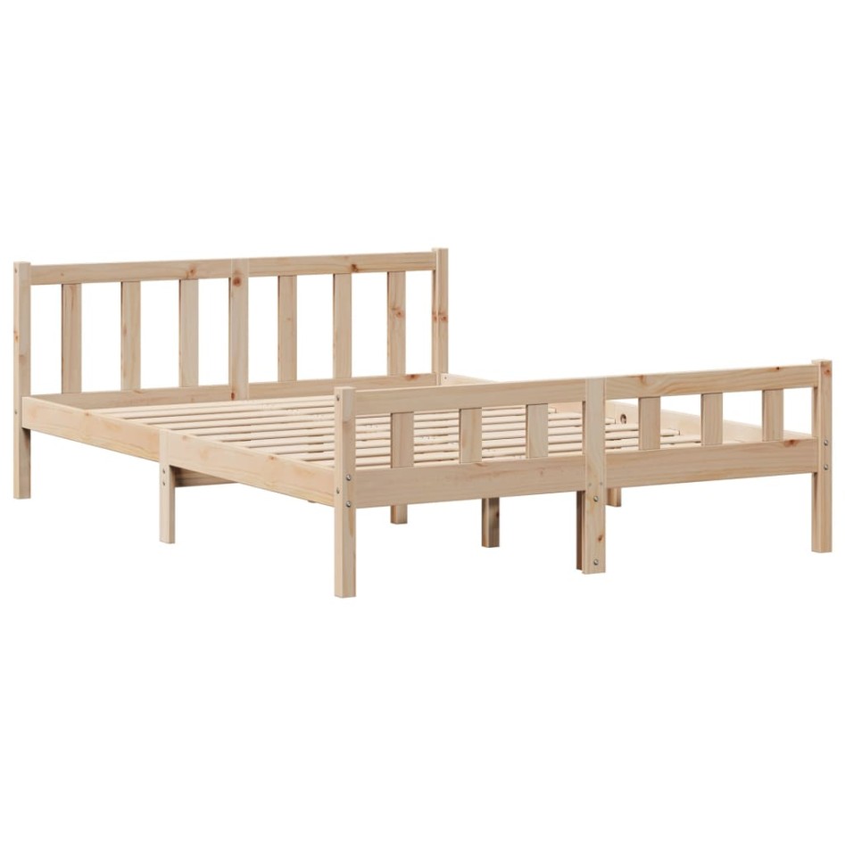 Cama con estantería sin colchón madera maciza de pino