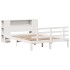 Cama con estantería sin colchón madera maciza blanca 150x200