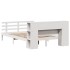 Cama con estantería sin colchón madera maciza blanca 150x200