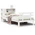 Cama con estantería sin colchón madera maciza blanca 75x190