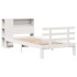 Cama con estantería sin colchón madera maciza blanca 75x190