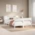 Cama con estantería sin colchón madera maciza blanca 150x200
